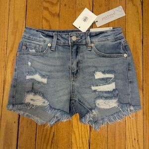 Just USA Blue Distressed Jean Shorts